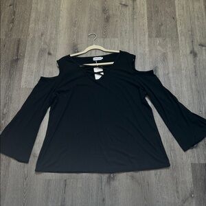 Elegant Black Cold Shoulder Blouse